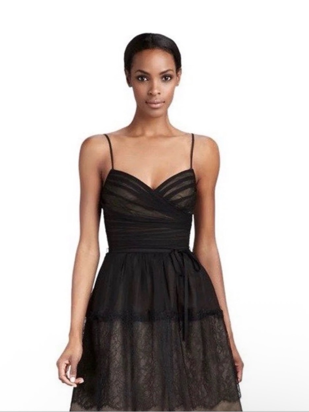 MONIQUE LHUILLER Black Silk Ballet Dress